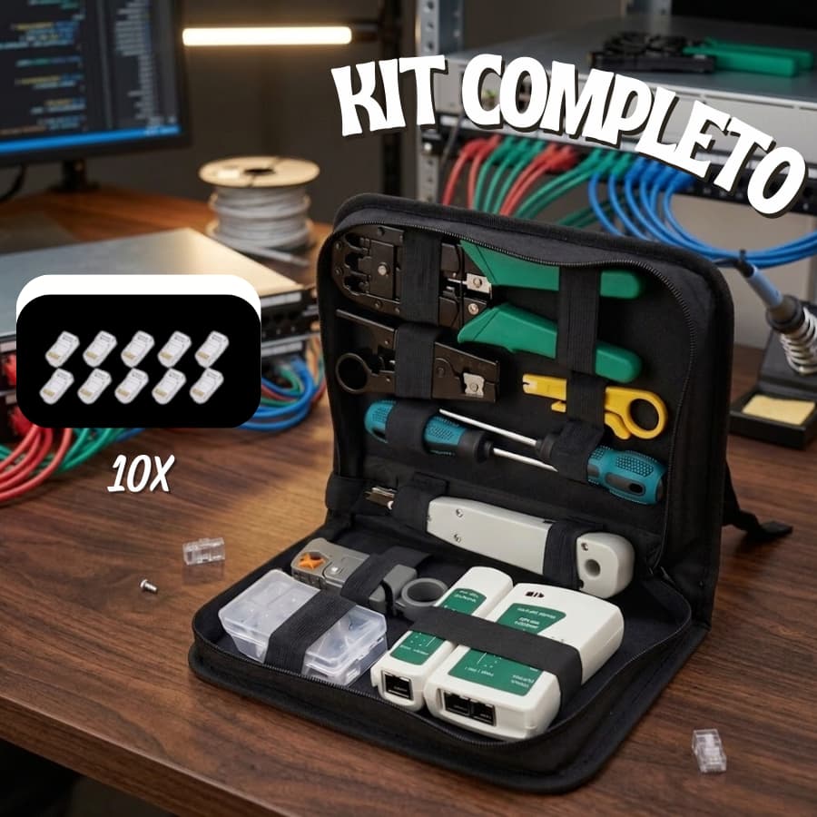 Kit Ferramentas Reparo De Rede Internet Testador De Cabos Ferramenta de Crimpar Decapador De Cabo