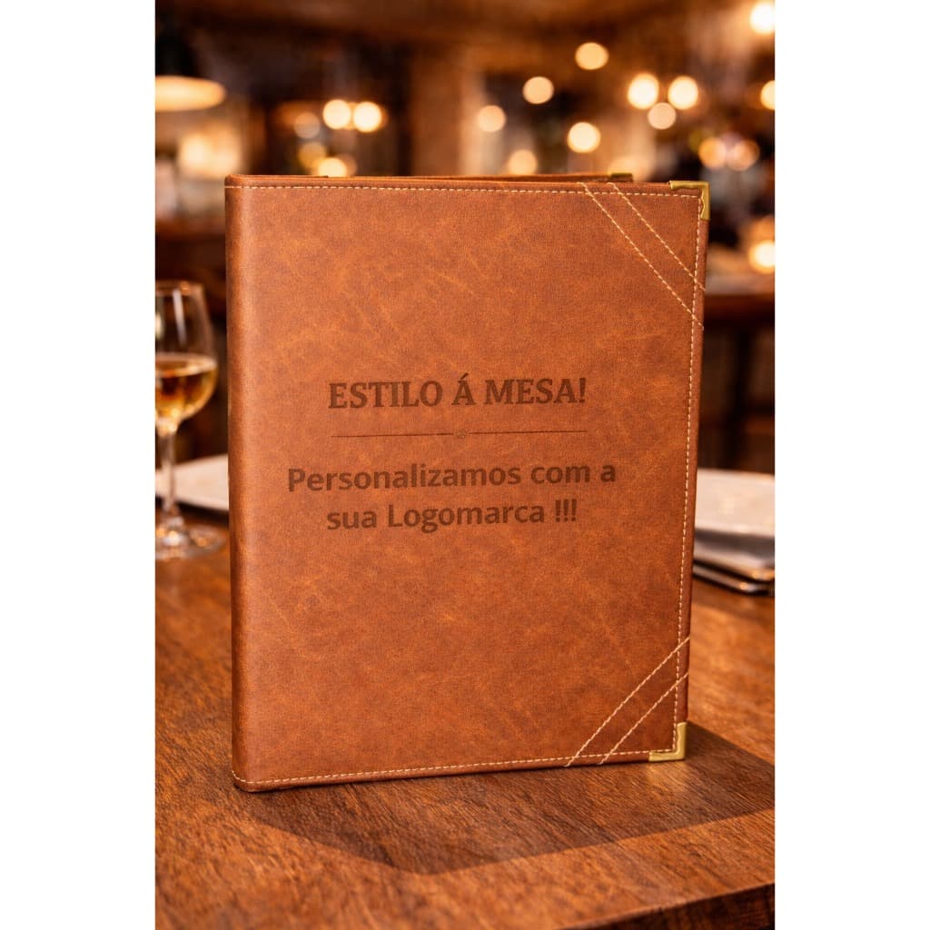 10 Cardápios Capa Dura A4 Resistente Para Restaurante +logo