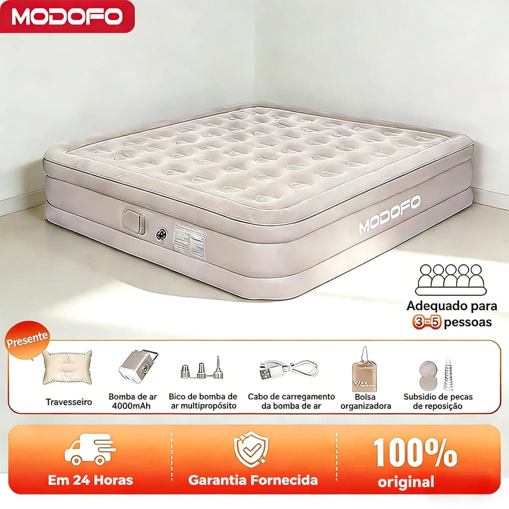MODOFO Colchão Inflável Automático Solteiro/Queen/King Colchão Casal inflável Com Bomba Embutida Camping Equipment