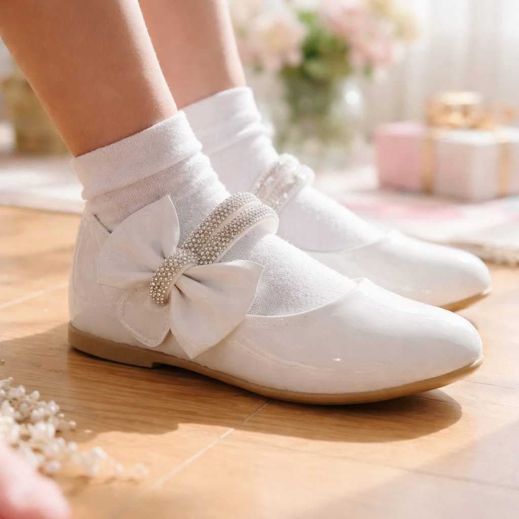 Sapatilha Infantil Menina Laço Strass Festa Confortável Leve