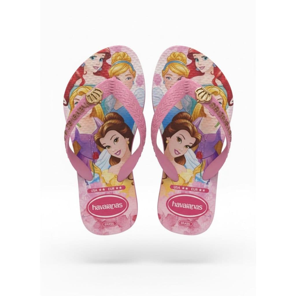 Chinelo Feminino Infantil Meninas de Dedo Disney Kids Princesas Personagens Lilo Stitch Barbie