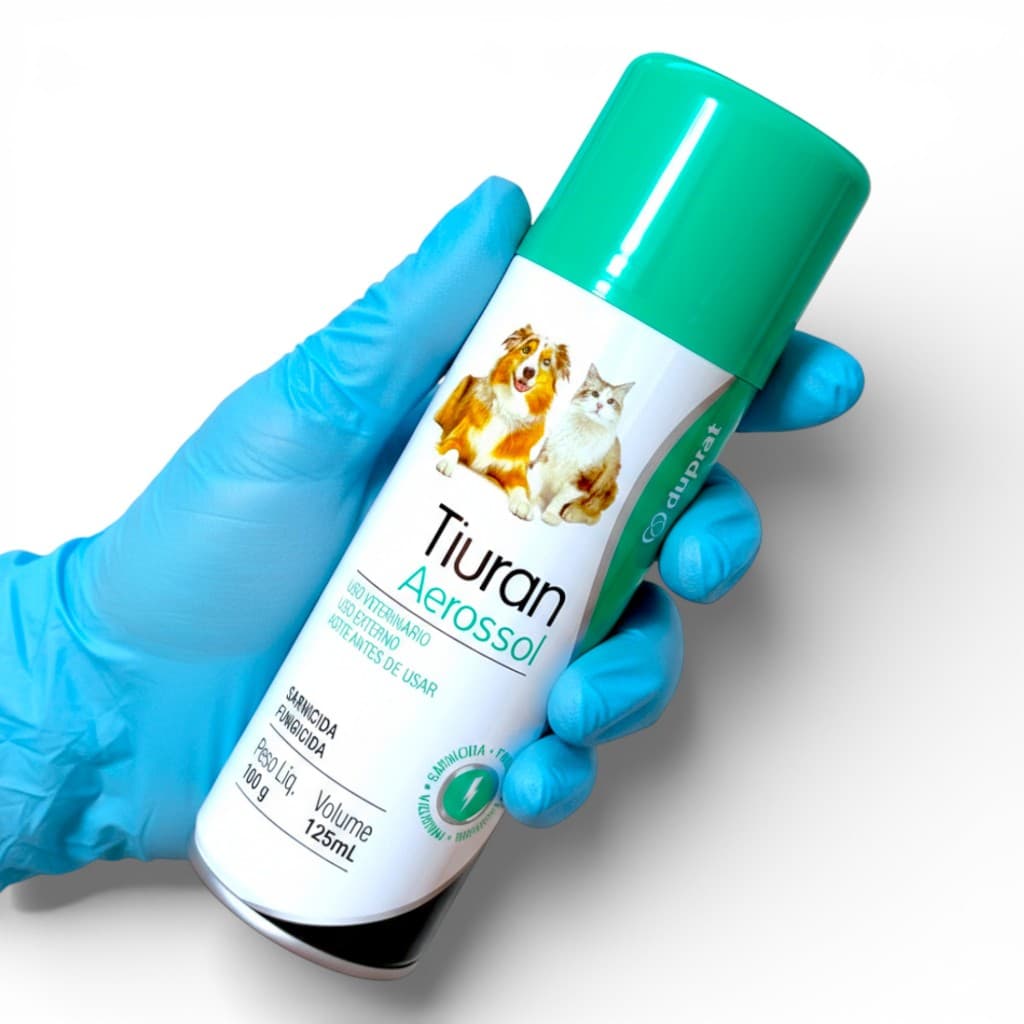Tiuran Spray 125ml para Cães e Gatos - Elimina Sarnas e Auxilia na Cicatrização