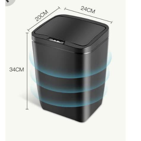 Lixeira16L Sensor Automática Inteligente para Escritório Banheiro ou Cozinha/Salar cor cinza/branco