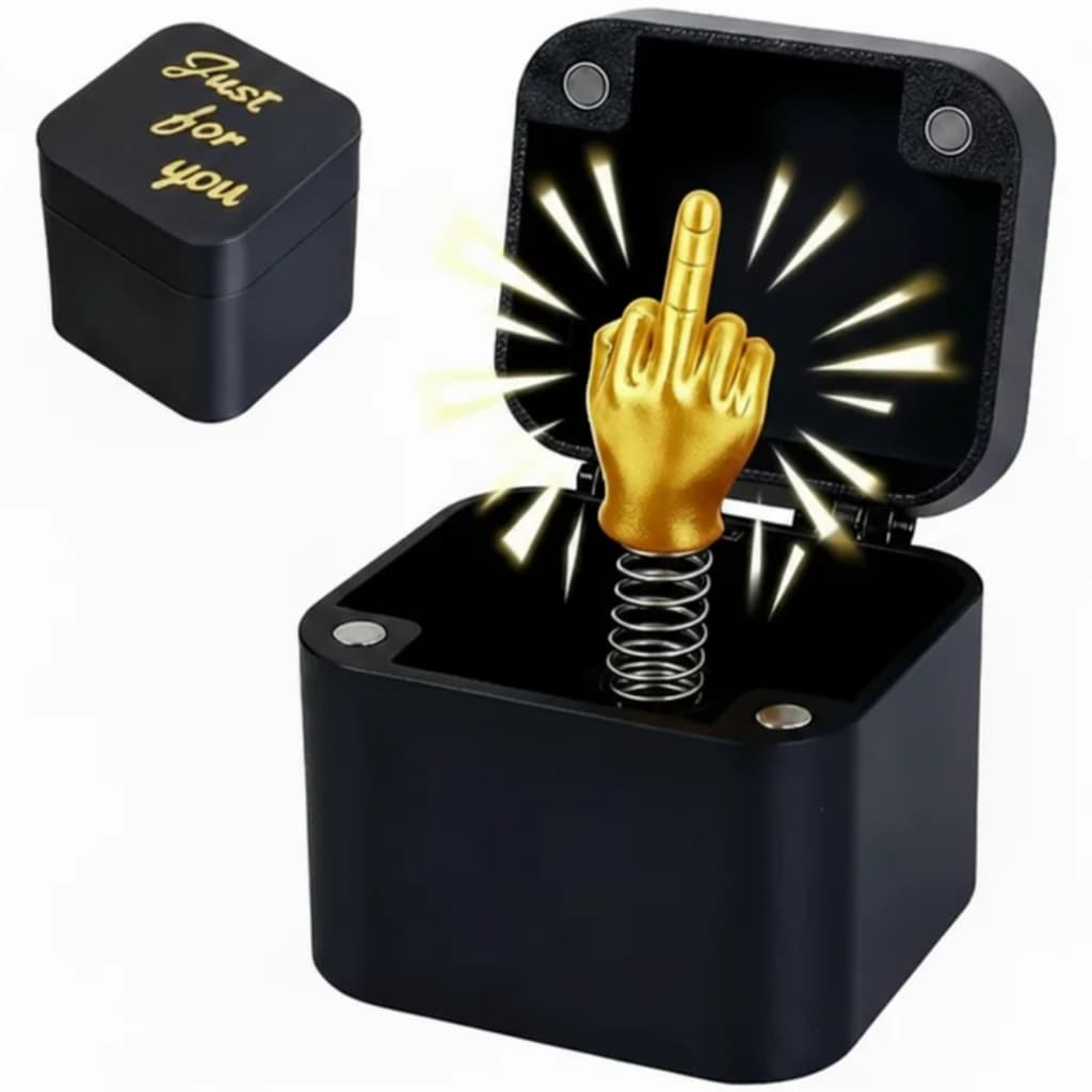 Caixa Dedo Do Meio Presente Engraçado Amigos Brincadeira Zoeira Trollagem