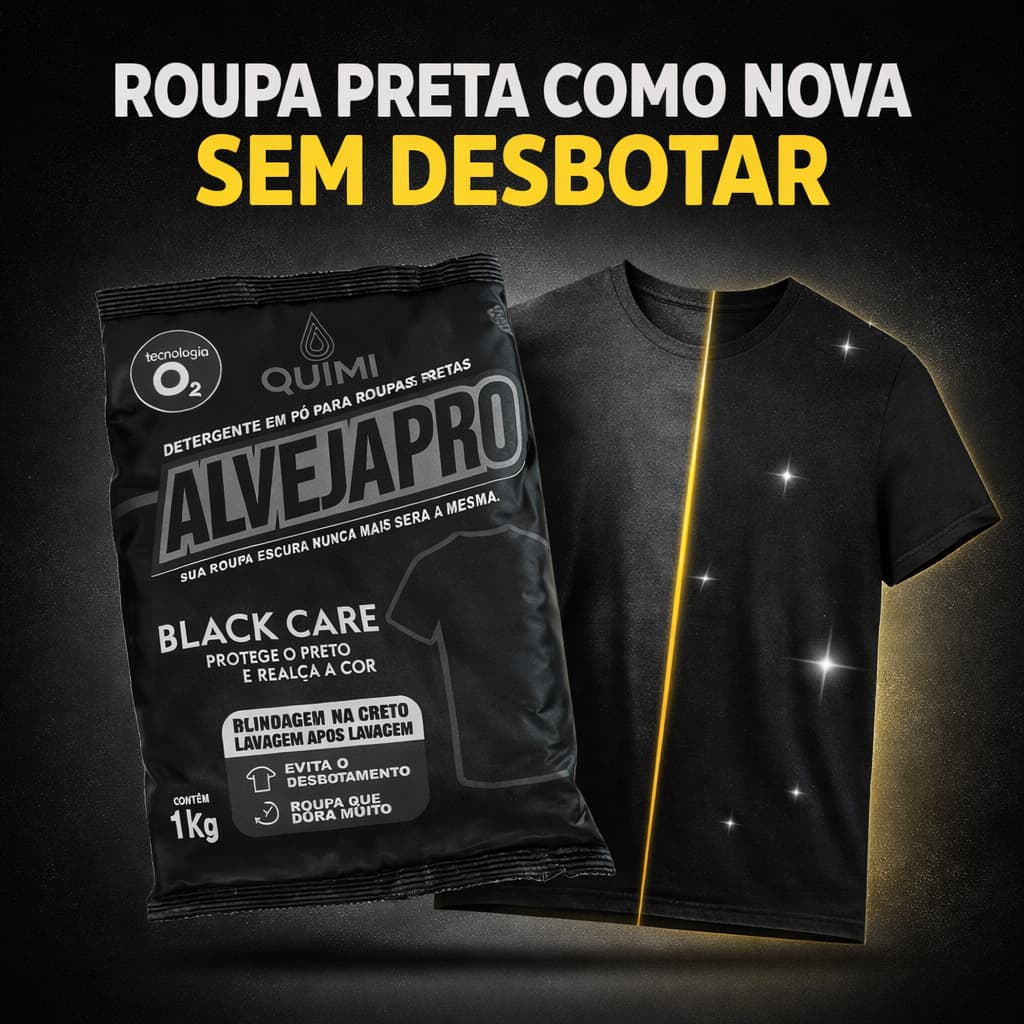 Detergente Roupa Preta Protege O Preto | Realça A Cor | Evita Desbotamento 1kg AlvejaPro Oficial
