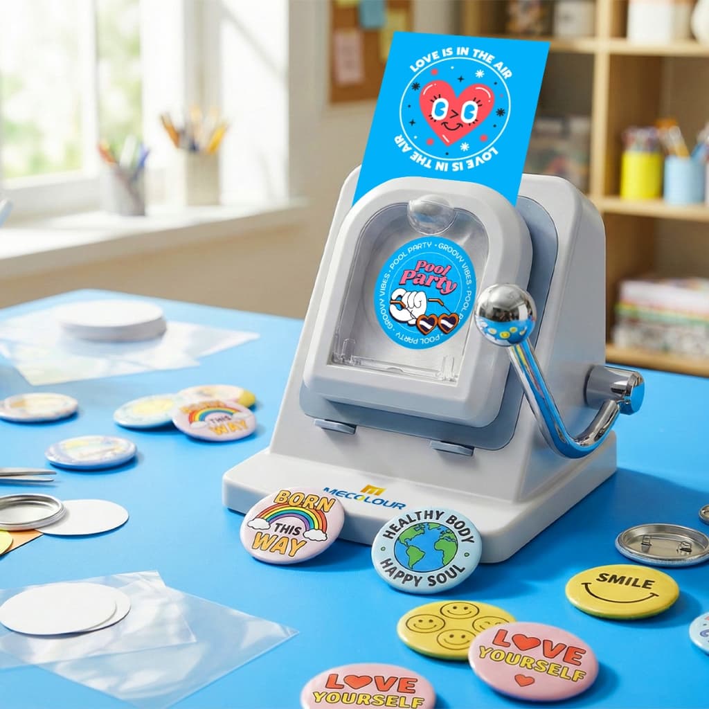 MECOLOUR Cortador Circular Cinza 44/54/69,5mm – para Bottons 32/44/58mm, DIY, Papel, Scrapbook e Ímã de Geladeira