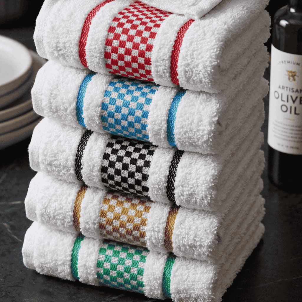 Kit 10 Panos de Prato Jacquard Atoalhado PREMIUM Felpudo