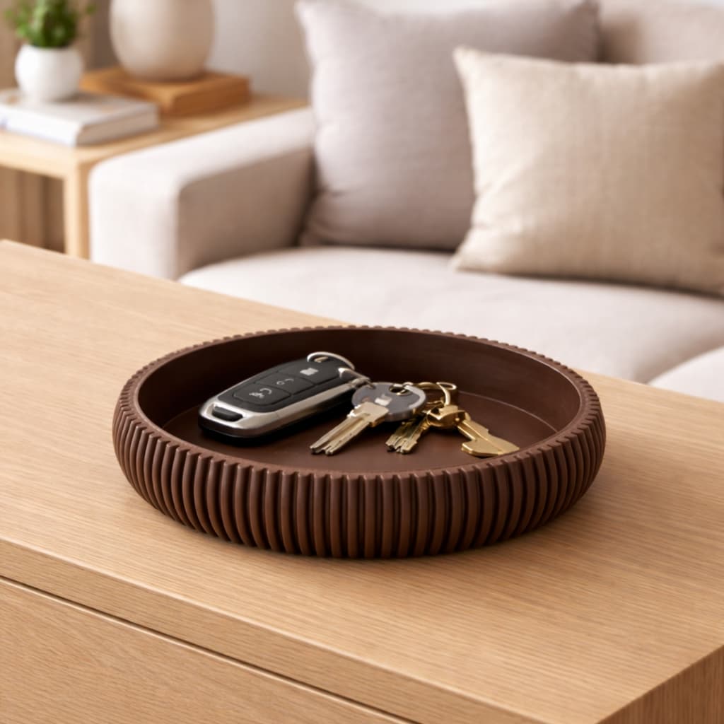 Porta Chaves Bandeja Decorativa Redonda Organizador de Mesa Sala Hall de Entrada Casa MINIMALISTA