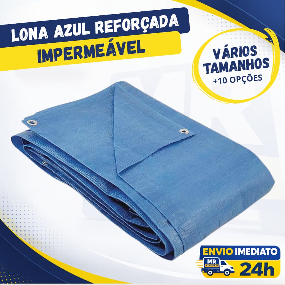 Lona Carreteiro de Plastico Polietileno Azul 100 micras Tamanhos