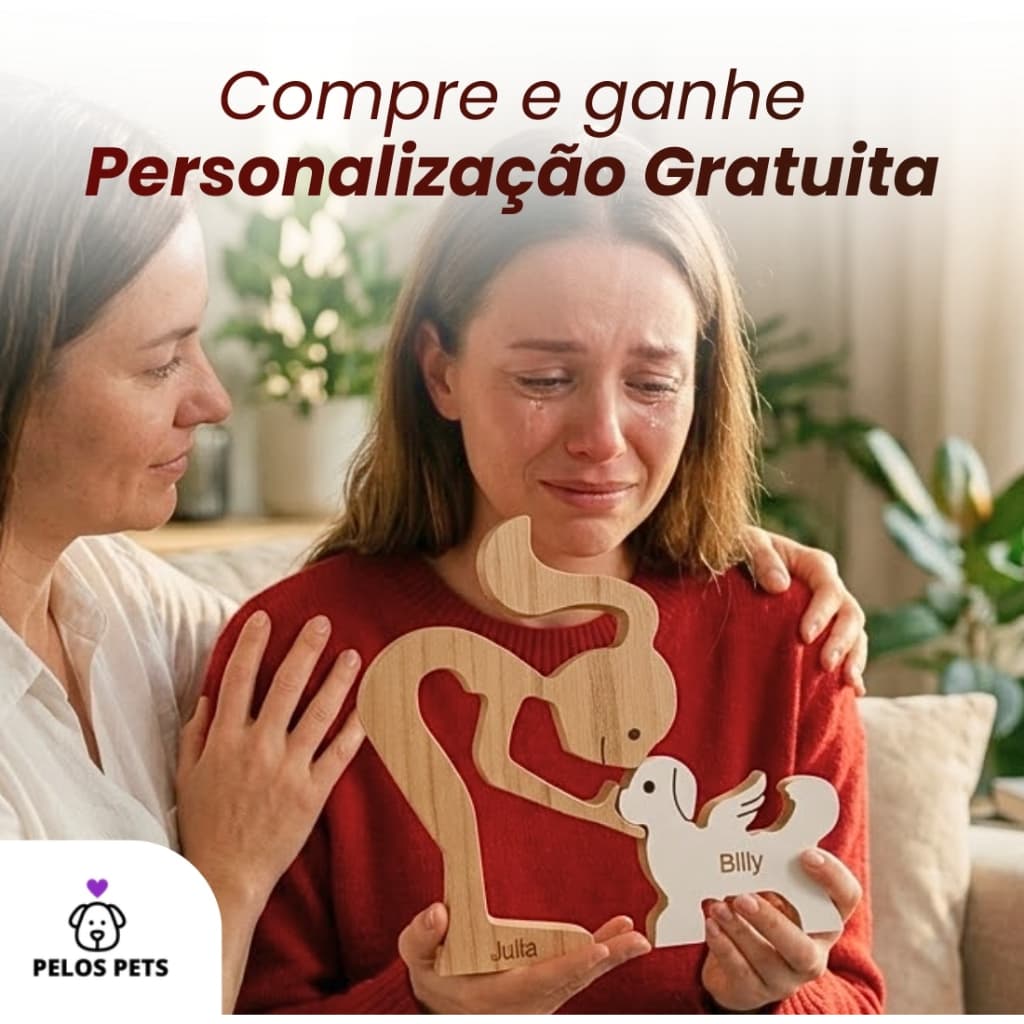 Presente para Quem Perdeu um Pet – Escultura Anjo do Cachorro ou Gato Personalizada
