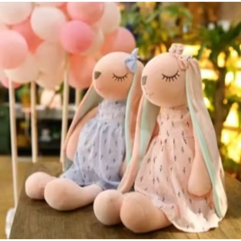 Boneca Pelúcia Coelho Coelhinha Orelhas Grandes Naninha Infantil Bebê Meninas Meninos  Páscoa