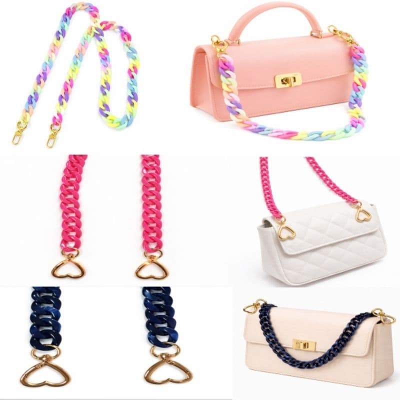 Alça Corrente Acrílico 1mt Com Fechou Mosquetão