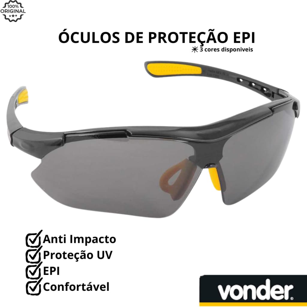 📈 Óculos de Proteção Anti Impacto EPI Segurança Trabalho Moto Ciclismo Vonder