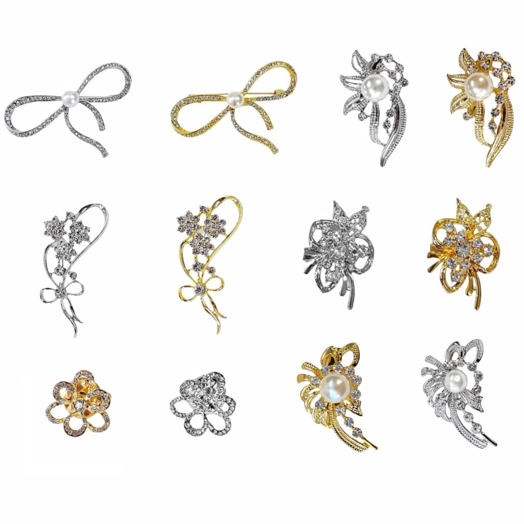 1 Broche Com Strass Enfeite Prendedor De Lenço Com Alfinete