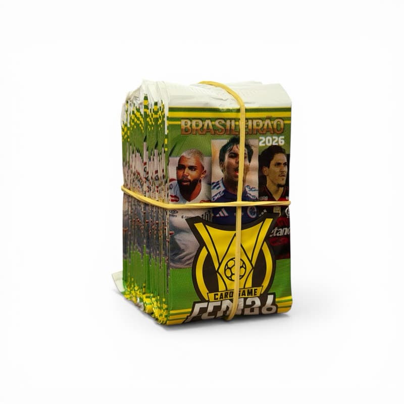 Kit 200 Cards Futebol Brasileirão 2026 Jogadores Atuais Kit 50 Pacotinhos com 4 Cards Cada
