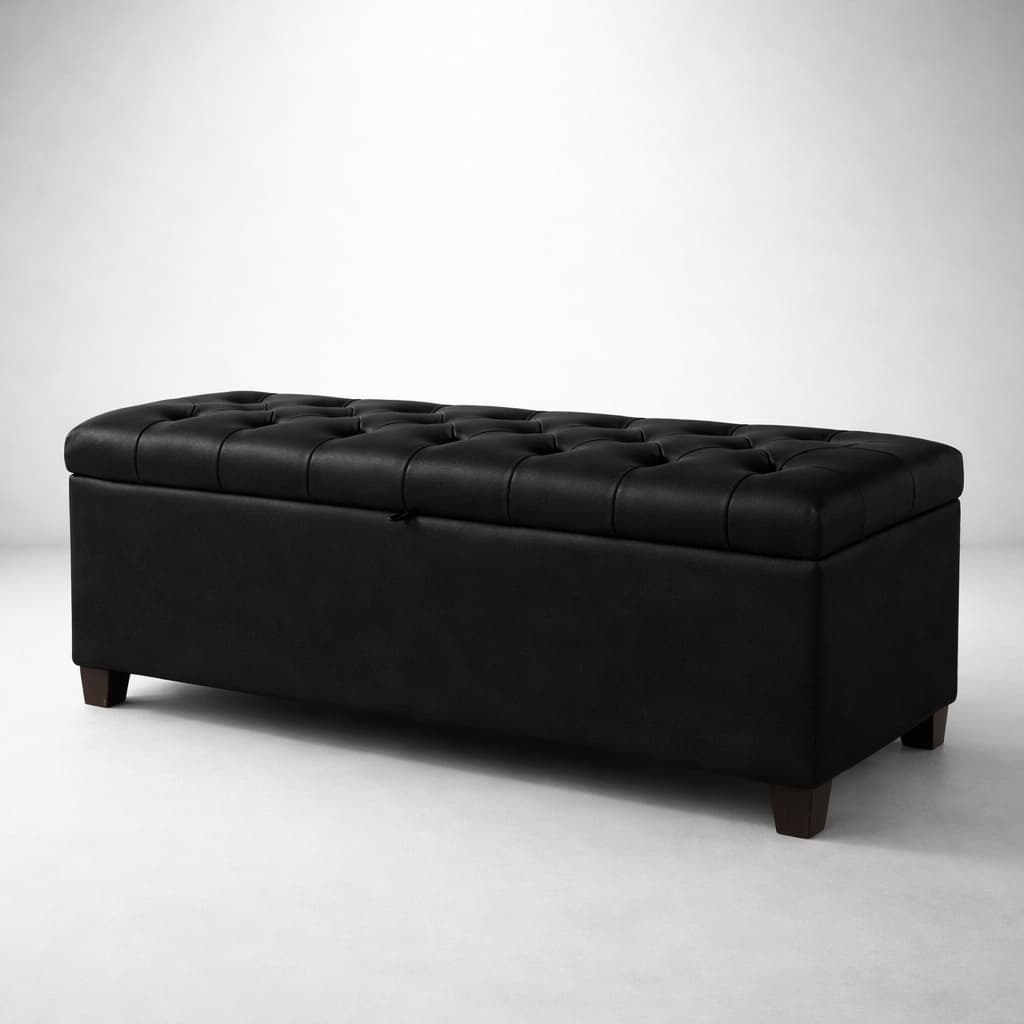 Baú Recamier Banco Corino Armazenamento Capitonê Quarto Acento Organizador Elegante Cama Casal 120cm