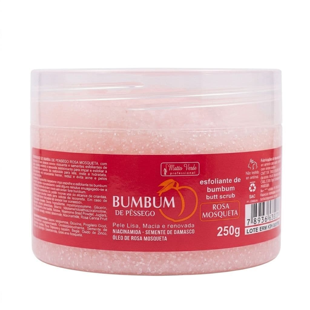Esfoliante Corporal Bumbum de Pêssego Rosa Mosqueta Matto Verde 250g