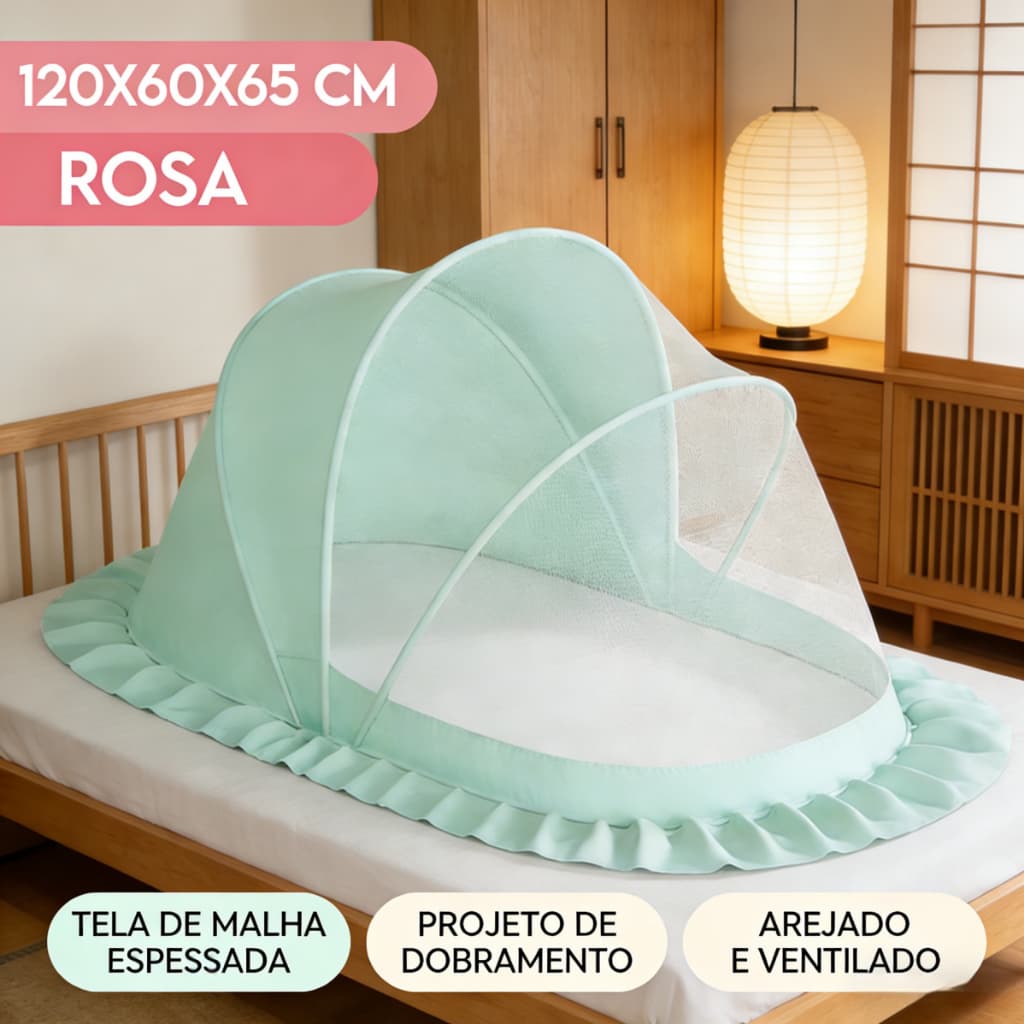 Berço Mosquiteiro de Bebê Criança Tenda Cercadinho Para Cama Portátil Retrátil
