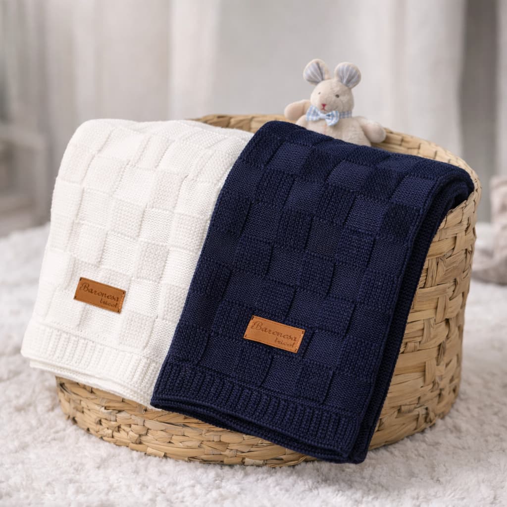 Kit 2 Manta Bebê menina Tricot Maternidade Tricô Luxo Promoção alta qualidade