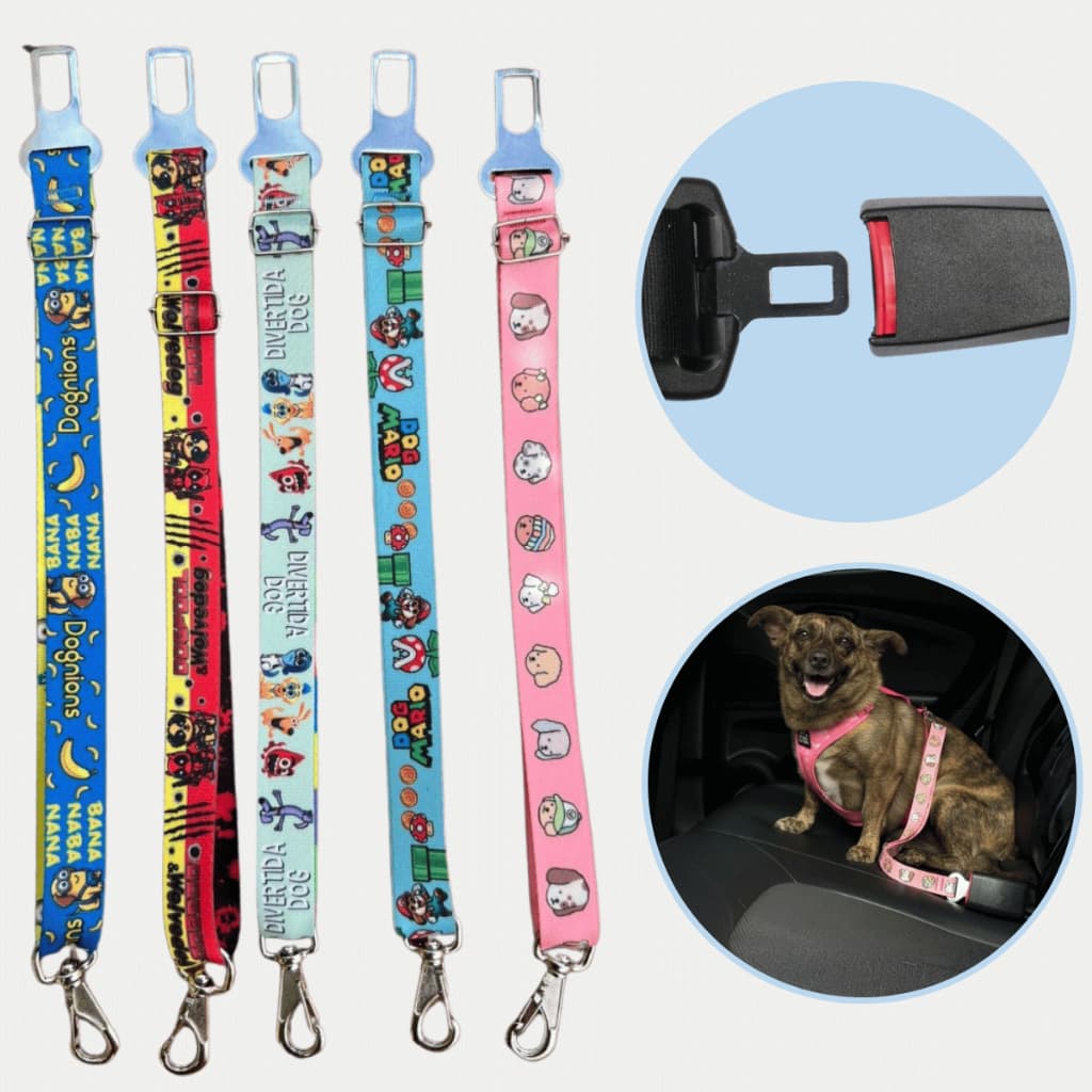 Cinto de Segurança Seda Tematicos pet Animais de Estimação Ajustavel Universal