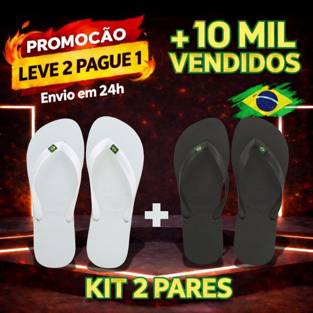 KIT Chinelos Masculino e Feminino Do Brasil Borracha Original Anti-Derrapante UNISSEX