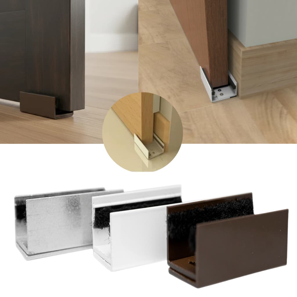 Pino guia inferior para porta de correr de madeira com feltro não risca a porta em 3 cores 1 peça