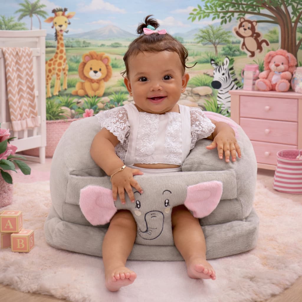 Assento De Bebê e Cadeirinha Sofázinho Multiuso Estofada Menino e Menina