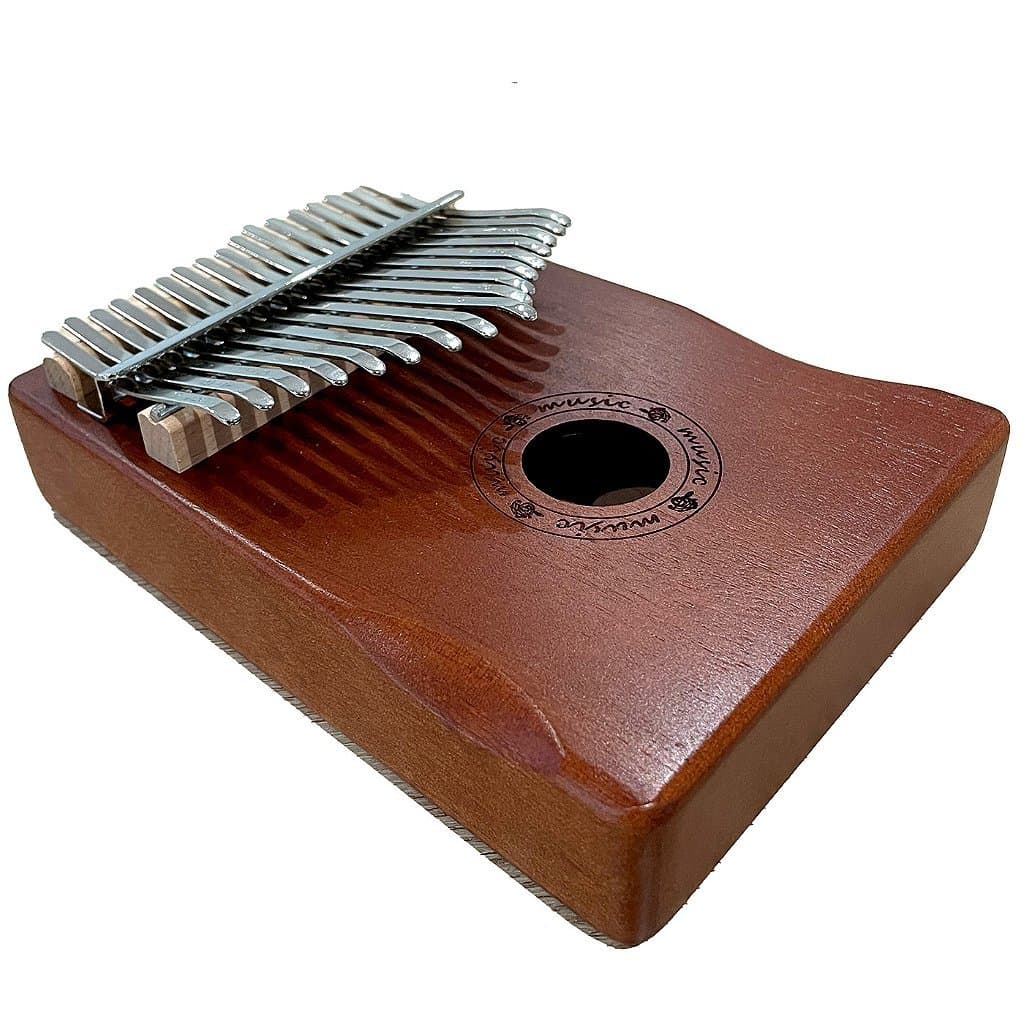 Kalimba Piano de Dedo 17 Chaves Lorben Instrumento Percussão Metal Madeira Mogno