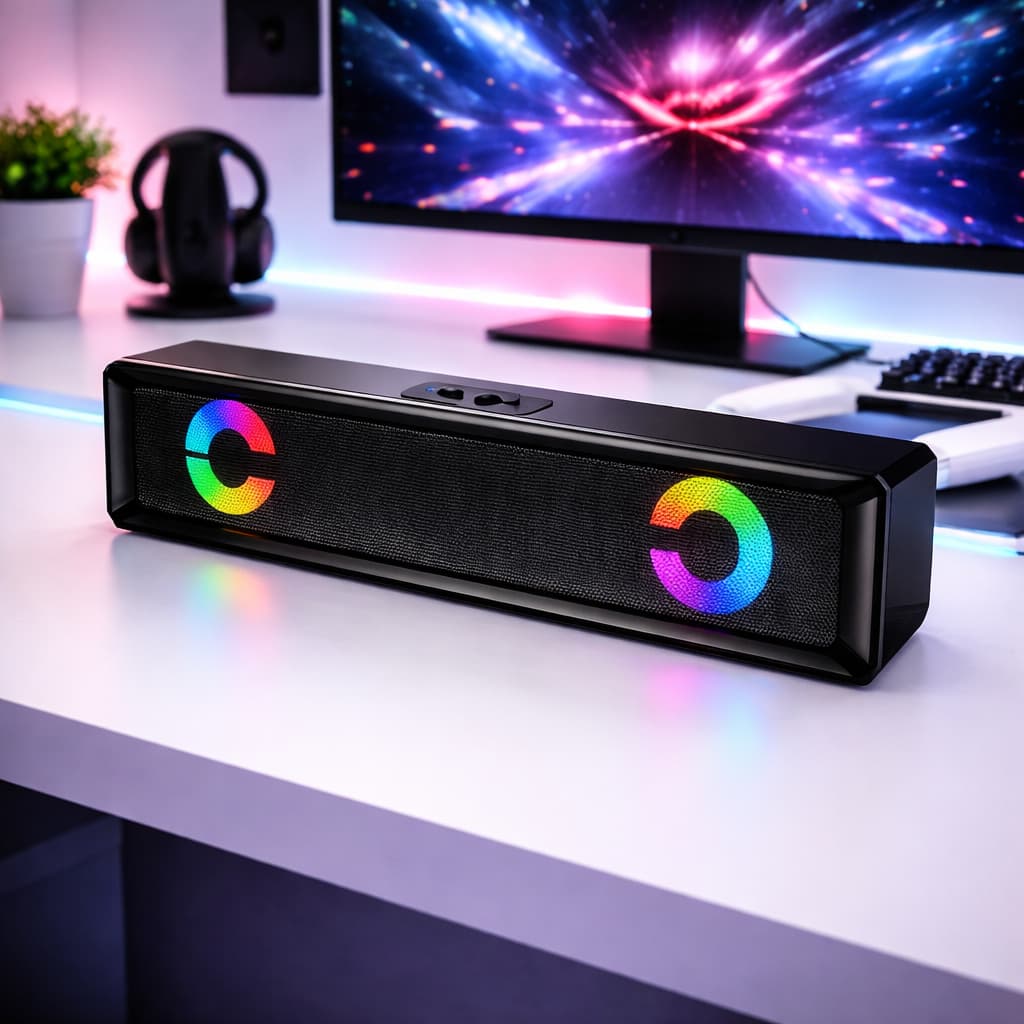 Caixa De Som Pc Computador Notebook Gamer Soundbar Gamer Caixinha Som Subwoofer Para Tv Pc Usb Led