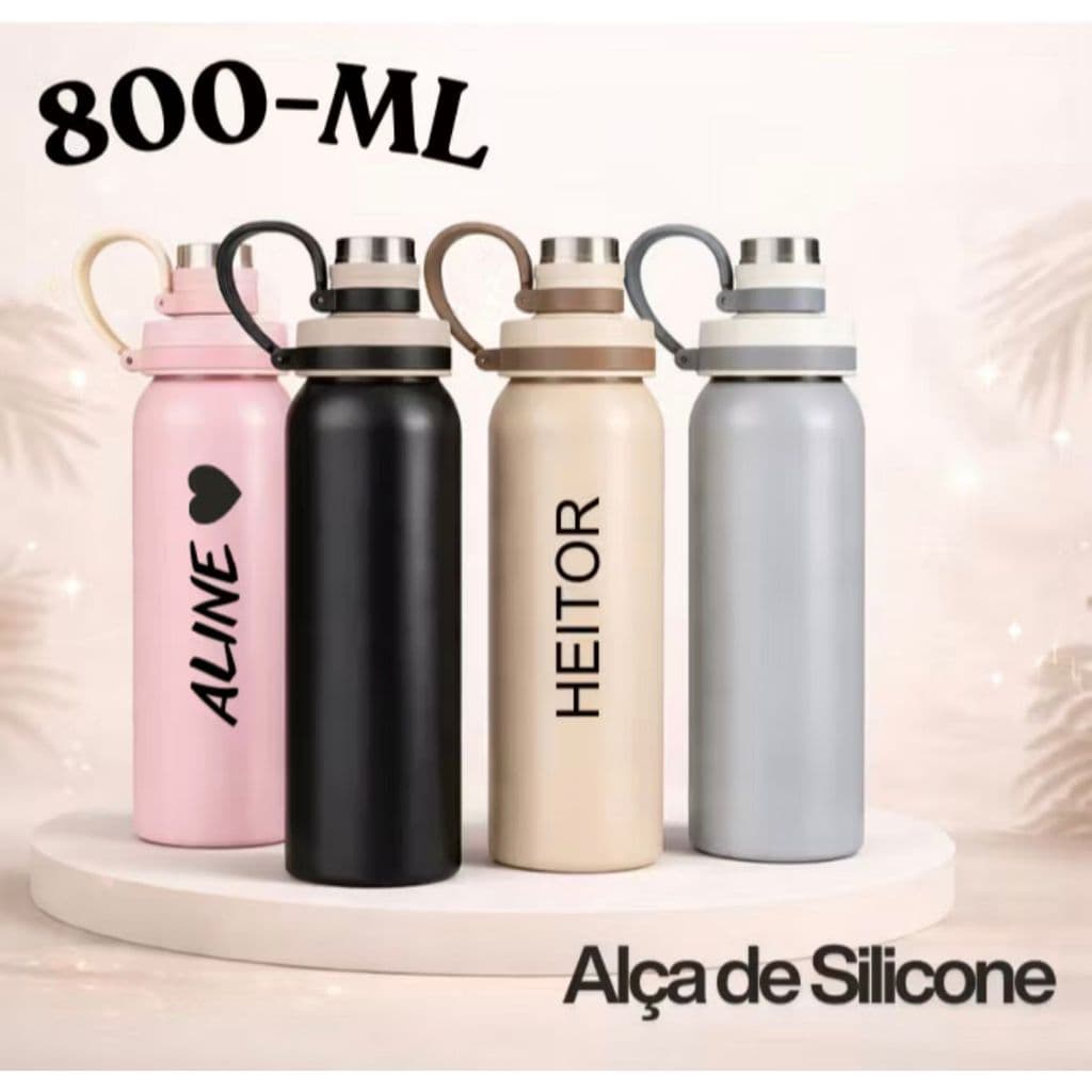Garrafa Inox 800 ml - Alta Qualidade Personalizada - Logo
