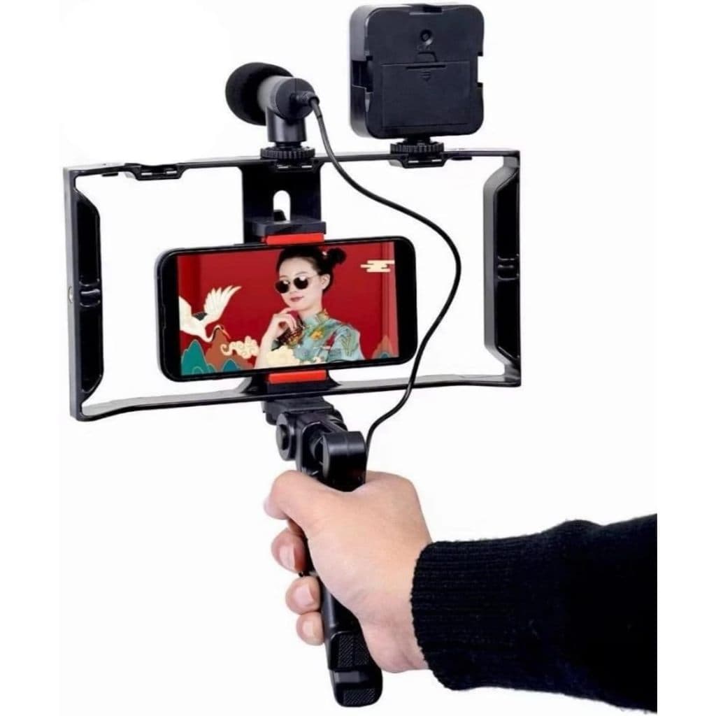 Estabilizador Kit Video Making Suporte De Gaiola De Coelho Com Tripés Móvel Para Celular E Câmera