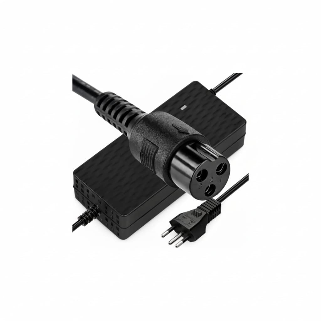 Fonte Carregador Para Bike Scooter Elétrica 54.6v 2a Bivolt 3 Pinos