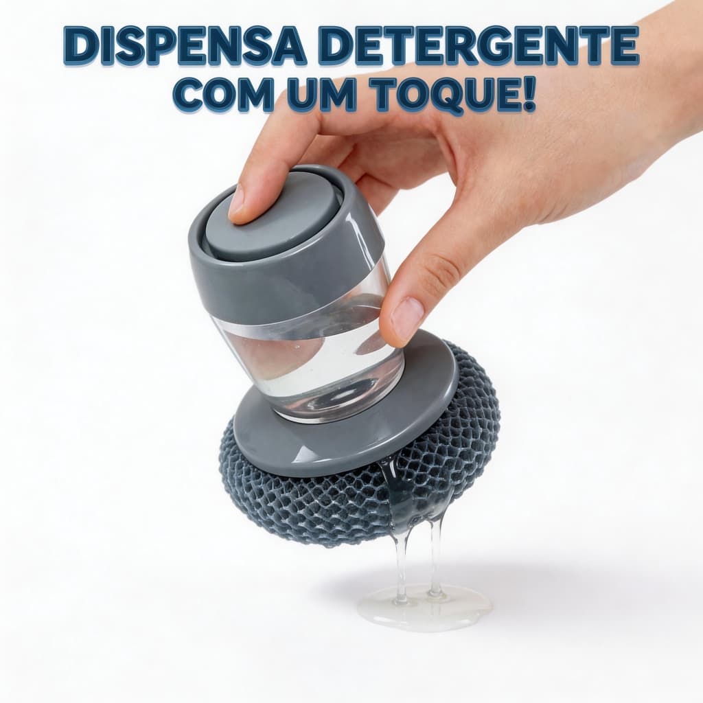 Escova de Limpeza com Dispenser de Detergente, para Panela, Fogão e Cozinha