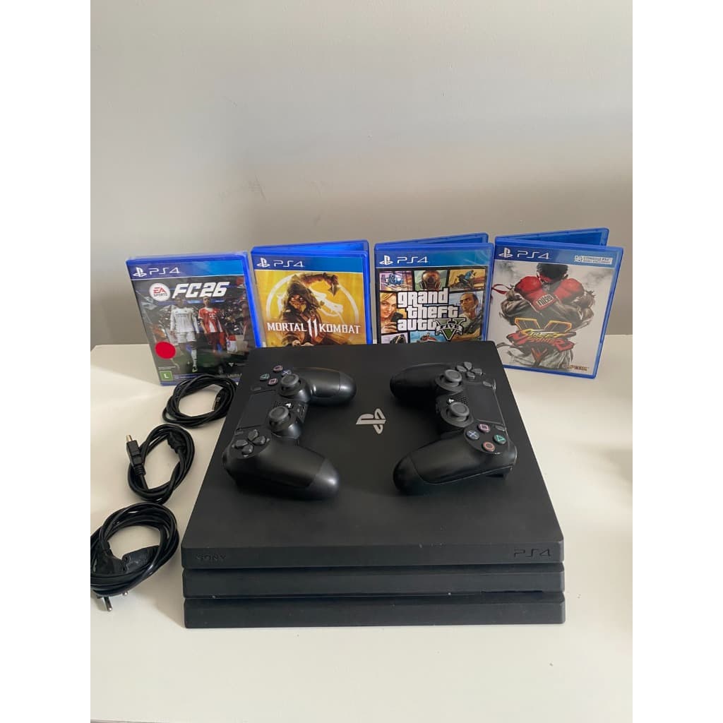 PS4 Pro 1TB Semi novo Com 1 ou 2 Controles + jogos