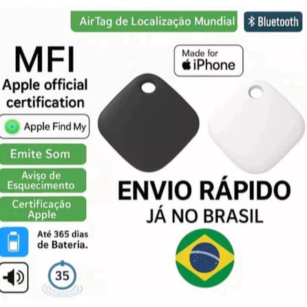 Rastreador AirTag Smart Tag MFI Localizador GPS Mala Carro Moto Pet Criança Sem Limite de Distância so para IOS