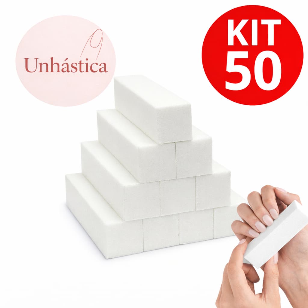 Lixa Bloco Polidora 10/20/30/40/50 Para Unhas Gel Porcelana Polimento de Unha