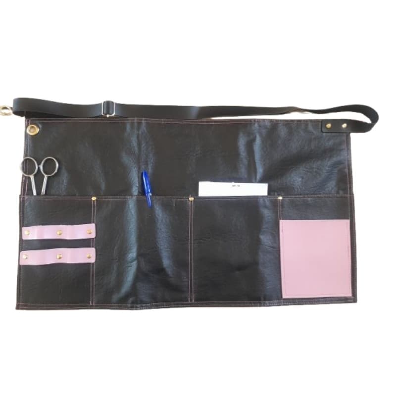 Avental Cintura Profissional Preto/ Rosa claro