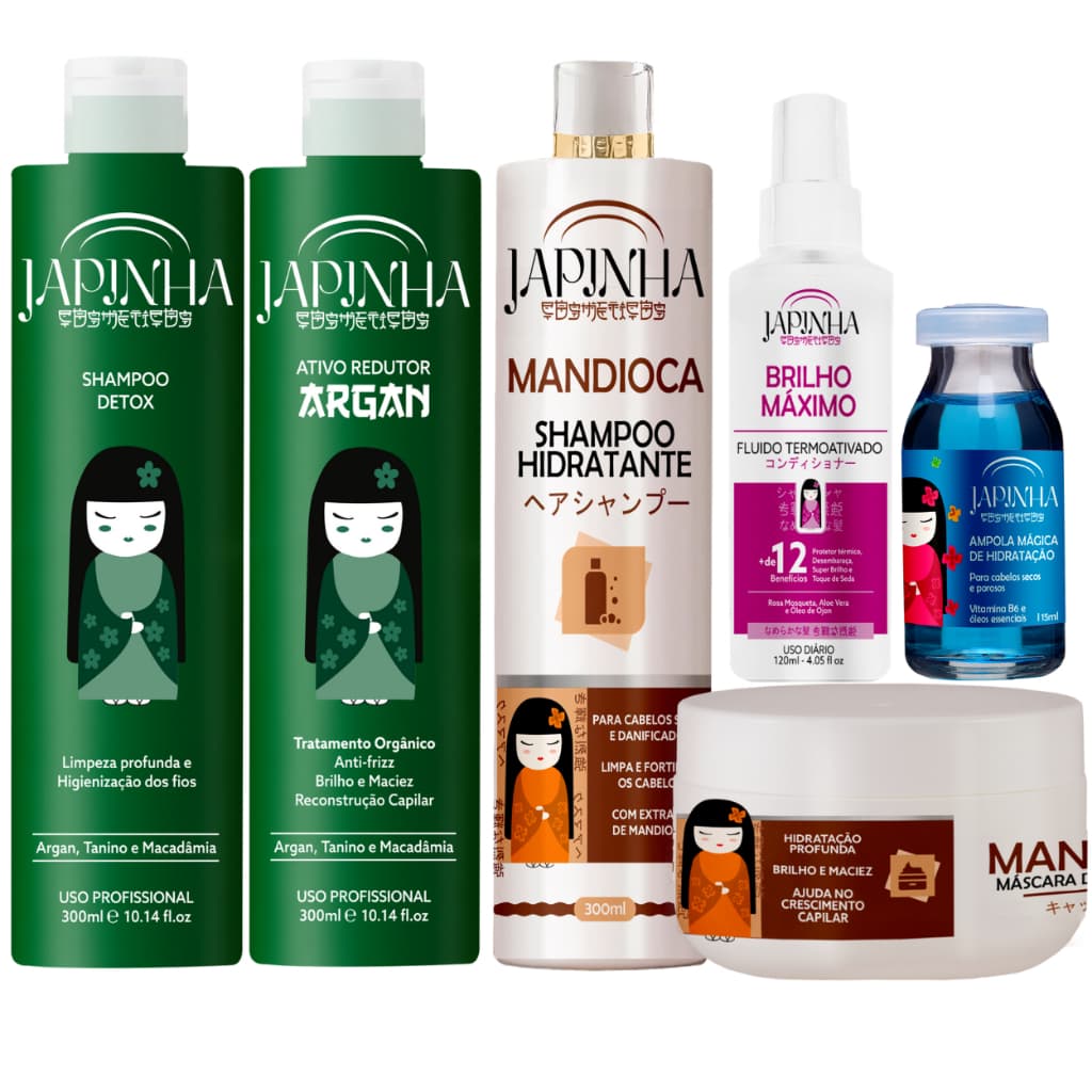 Progressiva Sem Formol + Shampoo Mandioca + Mascara - Reconstrução, Hidratação e Força Máxima!