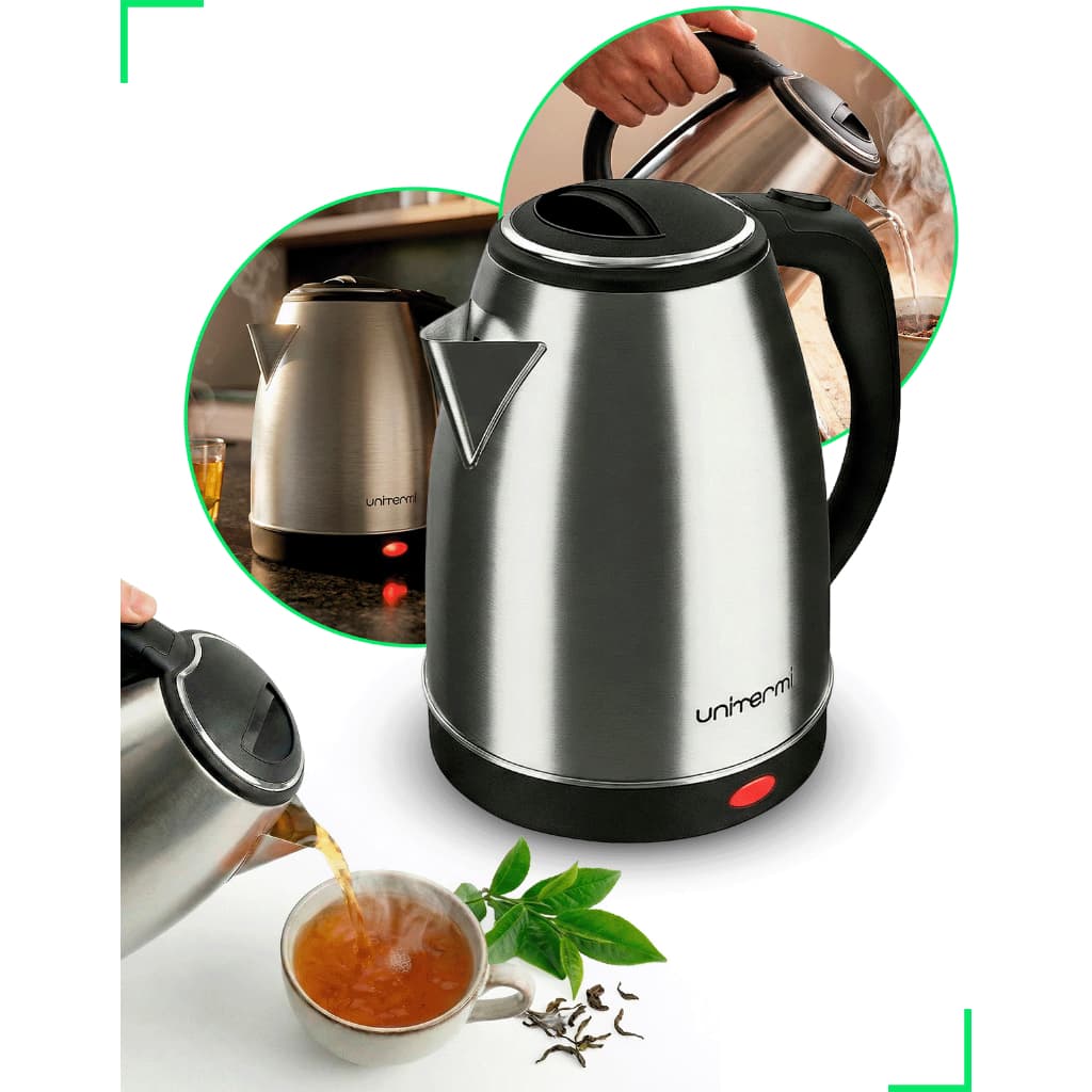 Chaleira Elétrica 1,8 Litros Térmica Inox Bule Com Tampa Ideal para Agua, Chá, Café e Chimarrão Com Base Giratória