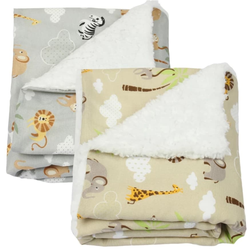 Kit Manta Cobertor Bebê Dupla Face Sherpa Algodão Menino Menina Promoção