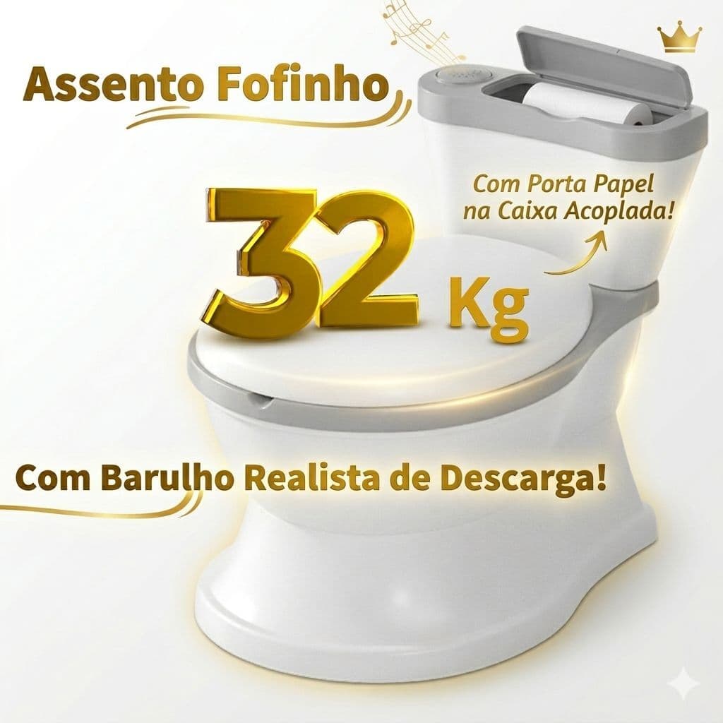 Penico Privadinha Troninho Vaso Sanitário Menino Menina BARULHO DESCARGA + ASSENTO FOFINHO Assento Redutor Bebê Infantil