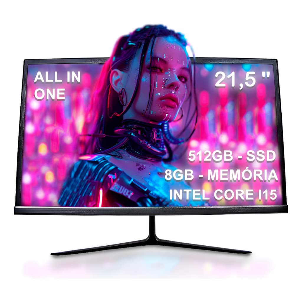 Computador All-in-one I5 Ram 8gb Ddr3 Ssd 512gb Multiuso Fullhd 21.5