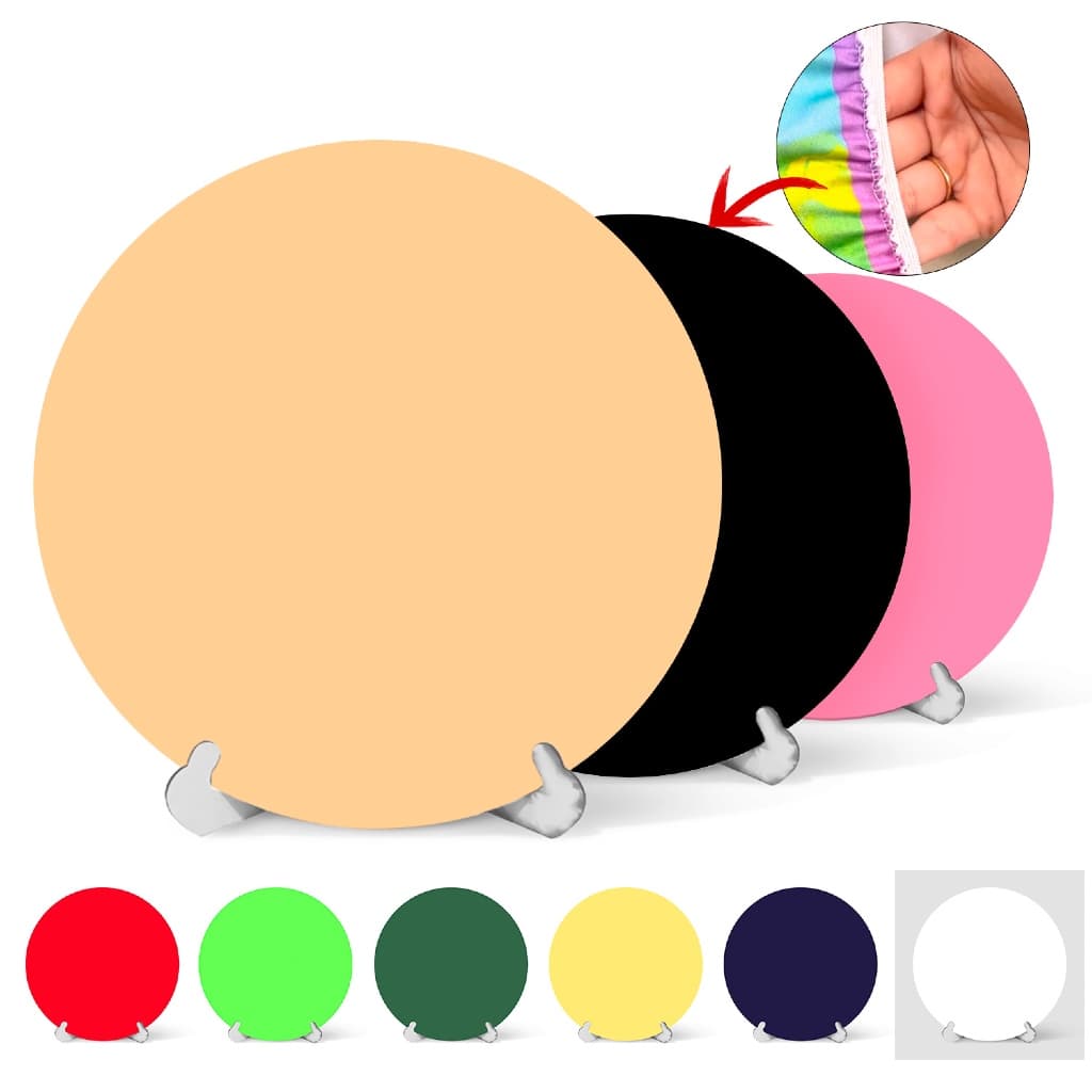 Painel Redondo Cores Lisas Festa Aniversário Decoração Tecido Elástico 50Cm