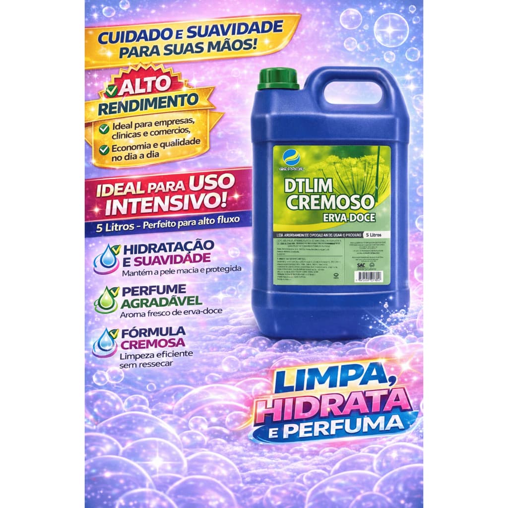 Sabonete Grande Líquido ERVA DOCE  5 Litros Cremoso