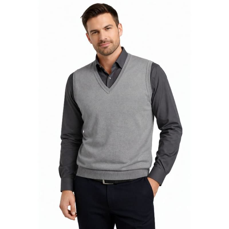 Pulover Colete Basico P M G Gg Lã Suéter Masculino  Tricô Tricot Frio Decote V Sobreposicao Homem Frio  Inverno