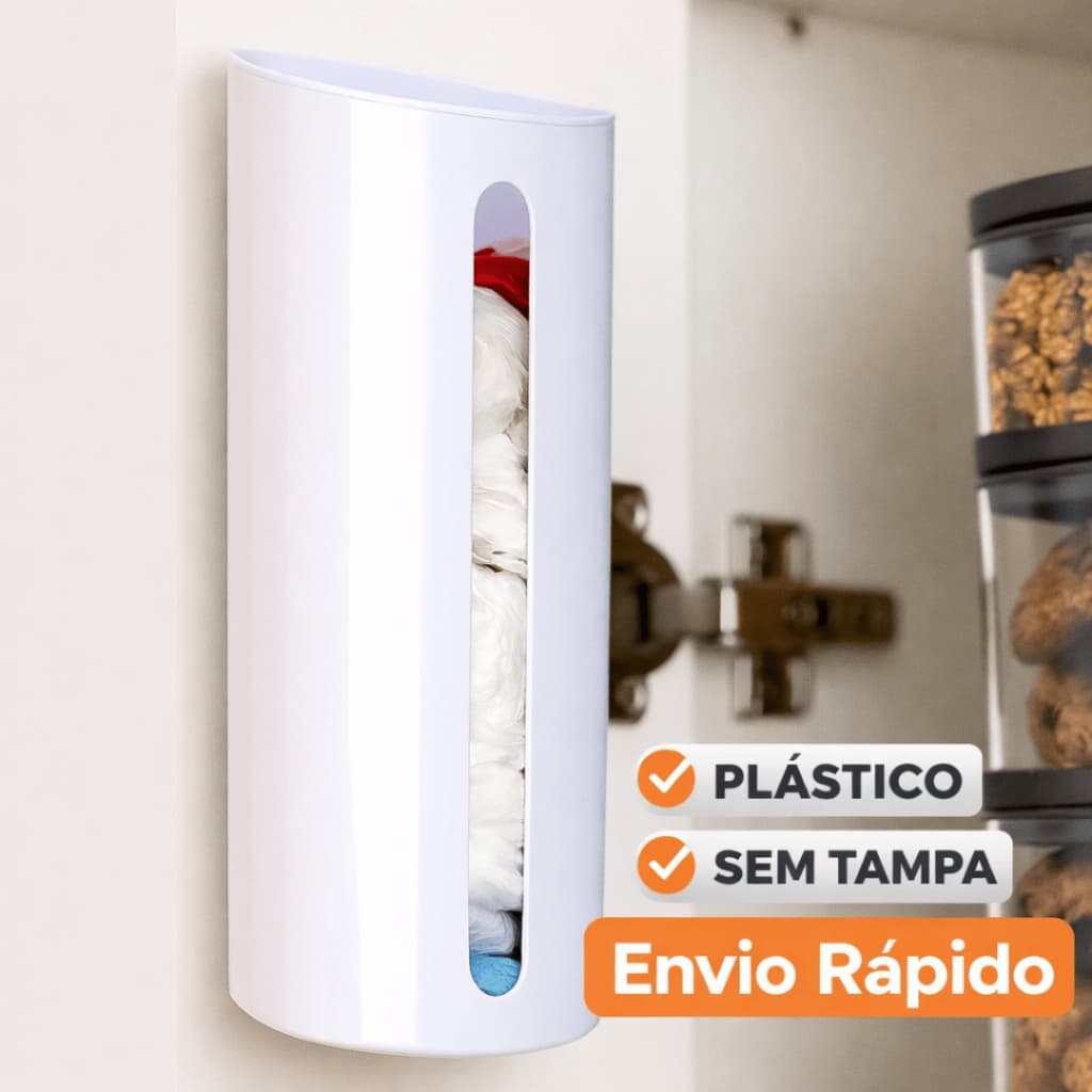 Porta Sacola Dispenser de Parede Puxa Saco Envio Rápido