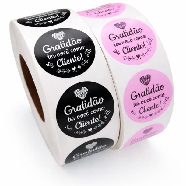 Etiqueta Adesiva Lacre Gratidão ter você como cliente Redondo 3 cm