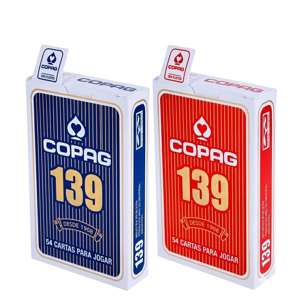 Kit 2 Baralhos Copag 139 Nao O.G Azul Vermelho Naipe Classico 54 Cartas Alta Qualidade Familia Amigo