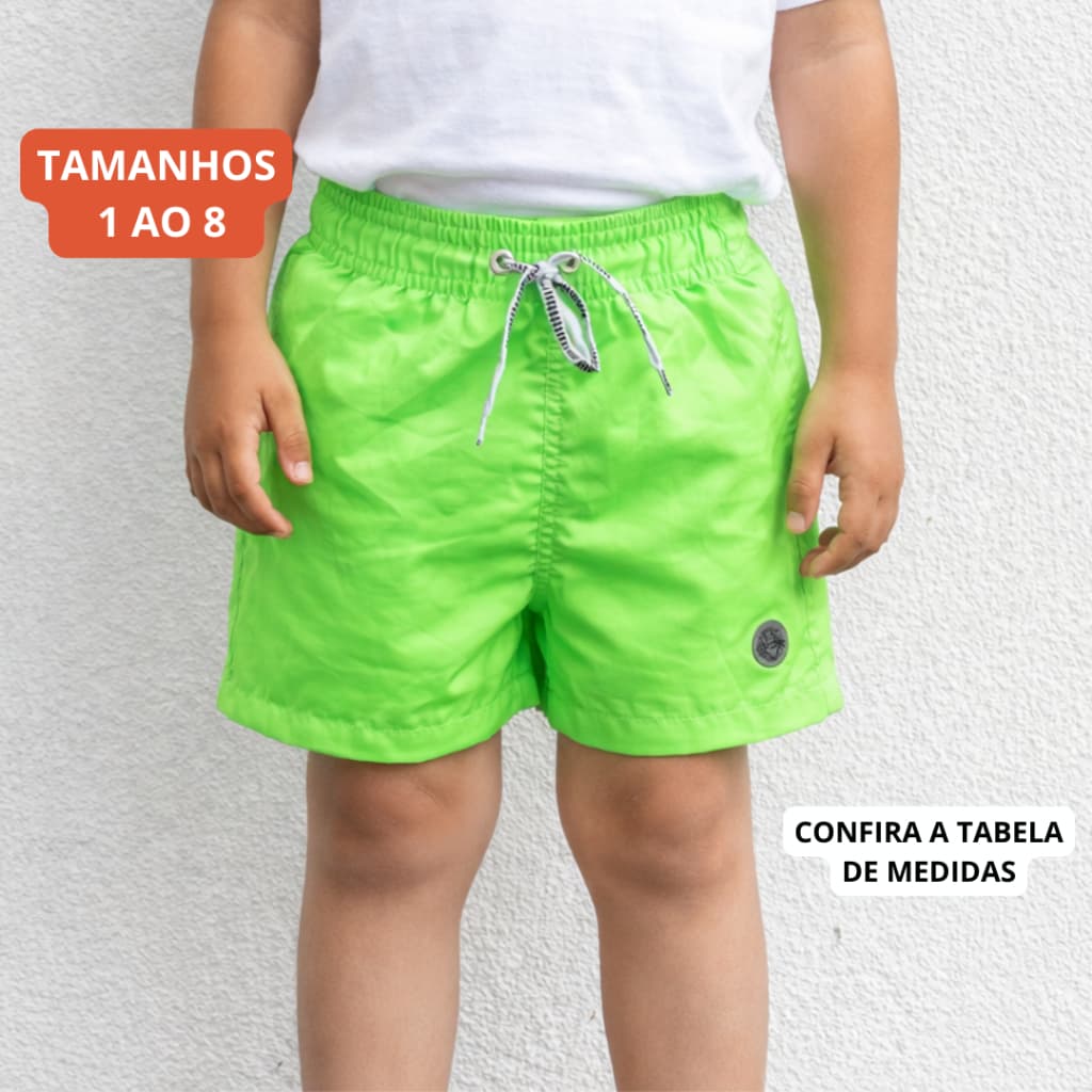 Short tactel mauricinho com bolso e elástico na cintura infantil menino tamanhos 1 ao 8