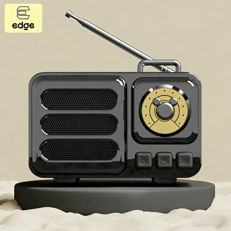 Caixa de Som Bluetooth Portátil Rádio Retro Vintage Recarregável com Função FM e Leitor USB MP3